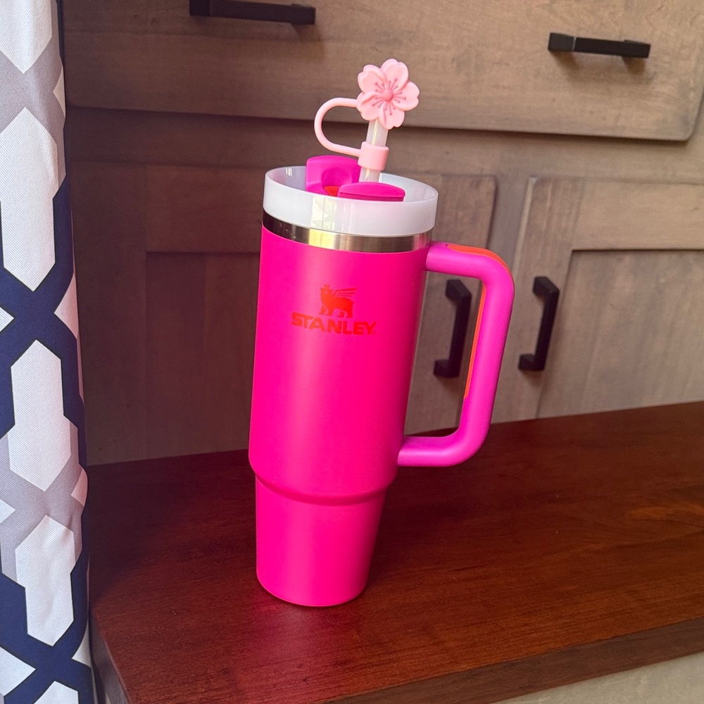 Stanley Vibrant Pink Travel Mug with Handle